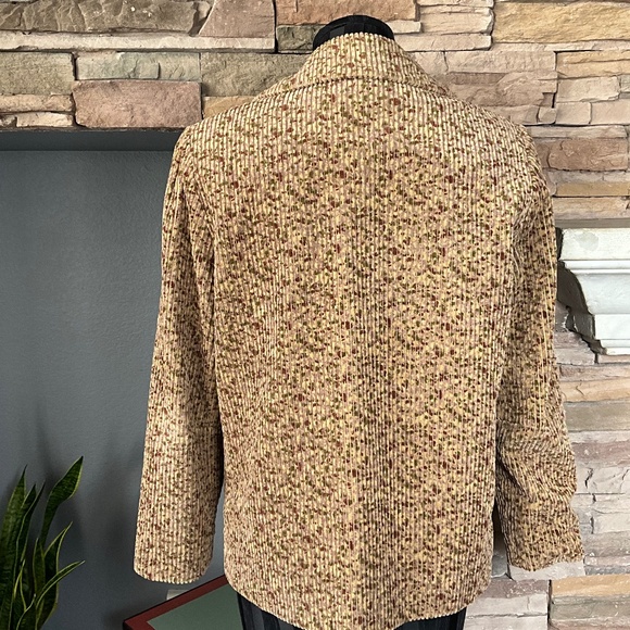 VTG 60s Indie Academia Corduroy Blazer Artsy Hipster Soft Wale Speckled Brown L - Picture 6 of 10